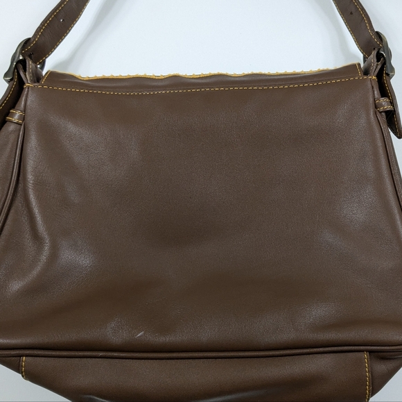 Vintage Isabella Fiore Chocolate Brown Leather and Beaded Bag - Picture 2 of 5